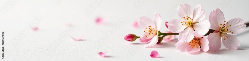 Delicate flower blooms on crisp white surface, nature, nature Delicate flower blooms on crisp white surface, nature, nature