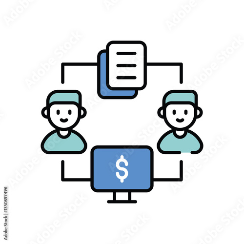P2p Lending vector icon stock illustration