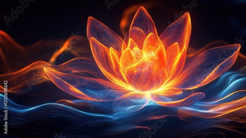 Fiery Lotus Bloom