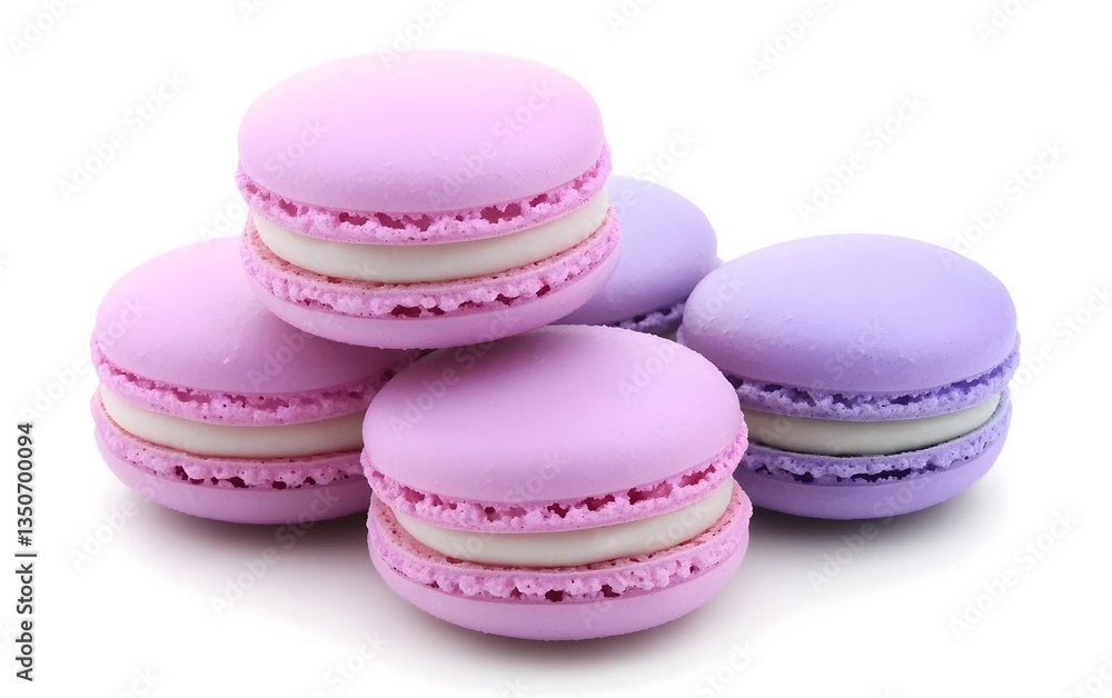 Delicious Purple and Pink Macarons Sweet Treats Pastry Dessert Delicious Purple and Pink Macarons Sweet Treats Pastry Dessert