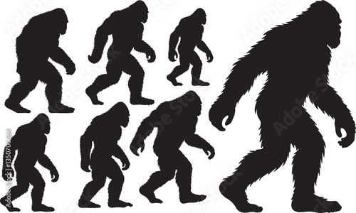 Bigfoot Silhouette - Mythical Cryptid and Folklore Icon