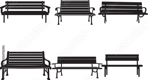Benches Silhouette - Park and Public Seating Elements