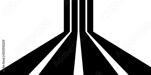 Abstract perspective line wave stripes with 3d dimensional effect. vector ilustration. eps 10