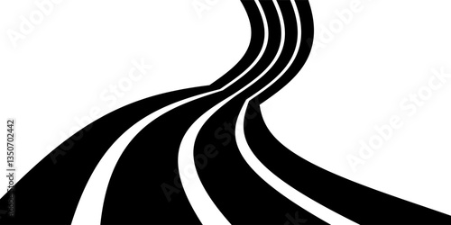 Abstract perspective line wave stripes with 3d dimensional effect. vector ilustration. eps 10