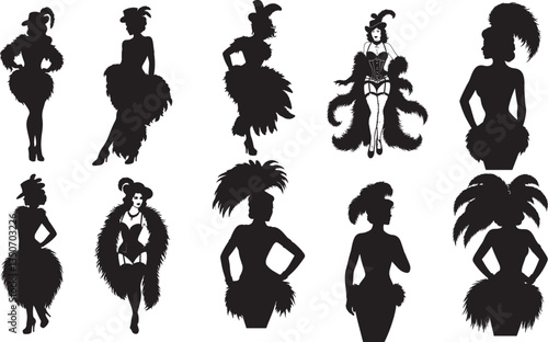 Burlesque Silhouette - Theatrical and Performance Art Illustration