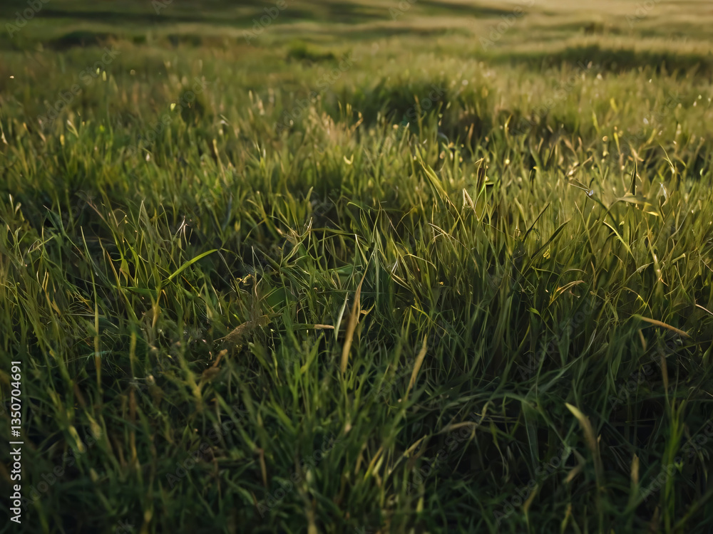 Fototapeta premium A freshly mowed, lush green lawn with sharp edges and neat appearance.