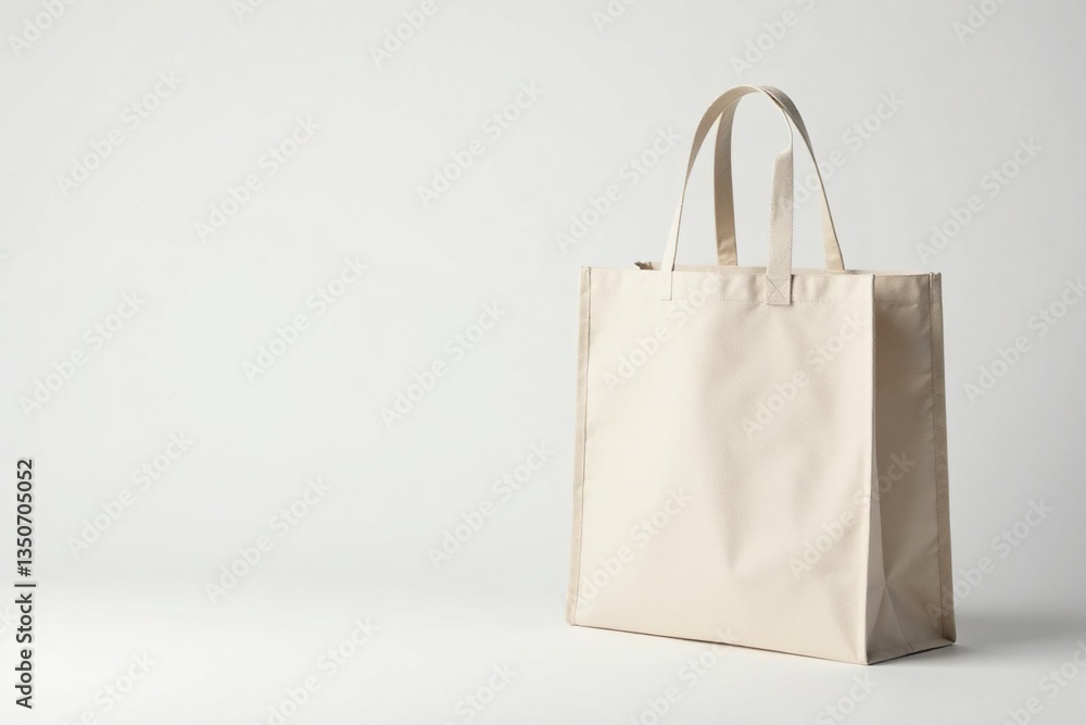 Stylish canvas shopping bag, white background , stylish, casual Stylish canvas shopping bag, white background , stylish, casual