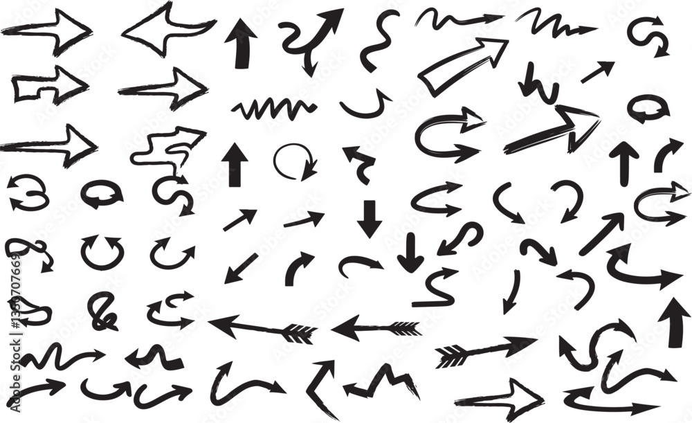 Hand-Drawn Directional Arrows - Sketchy Navigation Elements Hand-Drawn Directional Arrows - Sketchy Navigation Elements