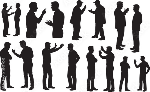 Men Disagreeing Silhouette - Debate and Argument Icon