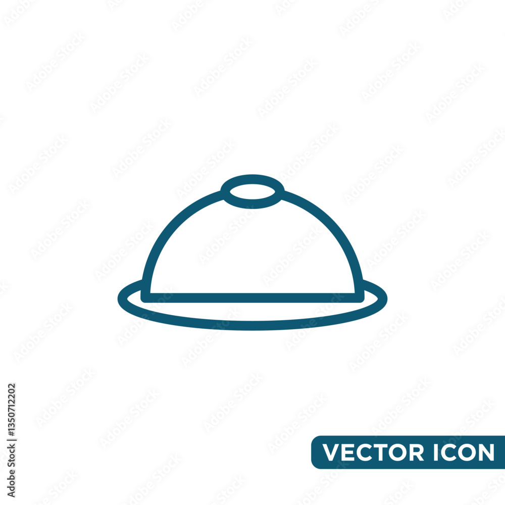 Simple Movable Food Cover Icon Design Template 