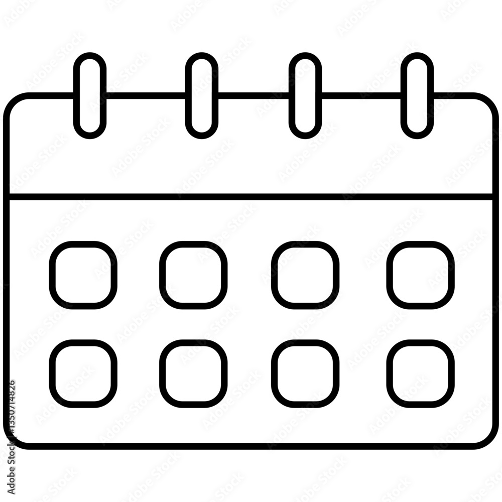 Calendar Icon Representing Scheduling, Routine Planning, Self-Care Time Management, and Mental Wellness Planning with Transparent Background Calendar Icon Representing Scheduling, Routine Planning, Self-Care Time Management, and Mental Wellness Planning with Transparent Background