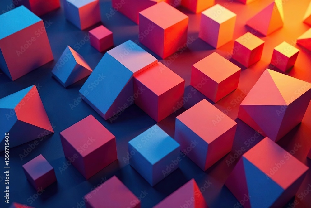 Obraz premium Abstract geometric shapes repeat rhythmically , structure, design, modern