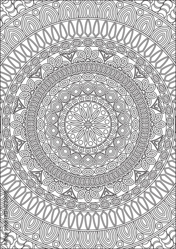 Black And White Mandala Coloring Page for Adult Vector