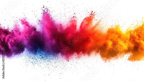 Wallpaper Mural Dynamic Burst Effect: Colorful Powder Explosion on a White Background Torontodigital.ca