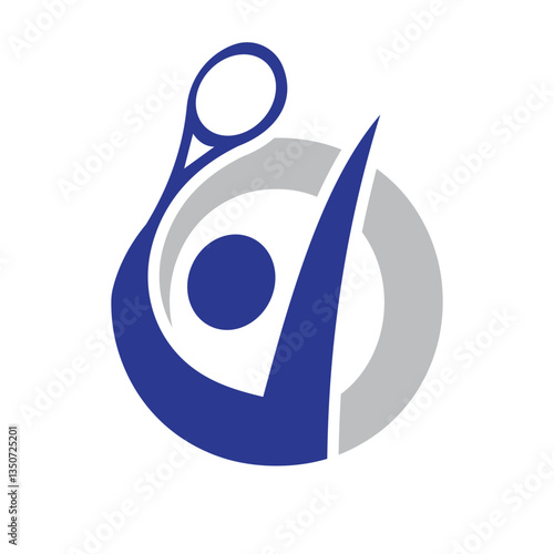 Letter O Padel Racket Logo Design. Paddle Symbol Beach Table Tennis Club Sign