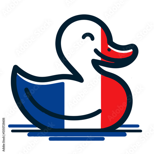 Duck France flag color logo  vector white background