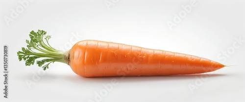 Single Fresh Carrot with Greens