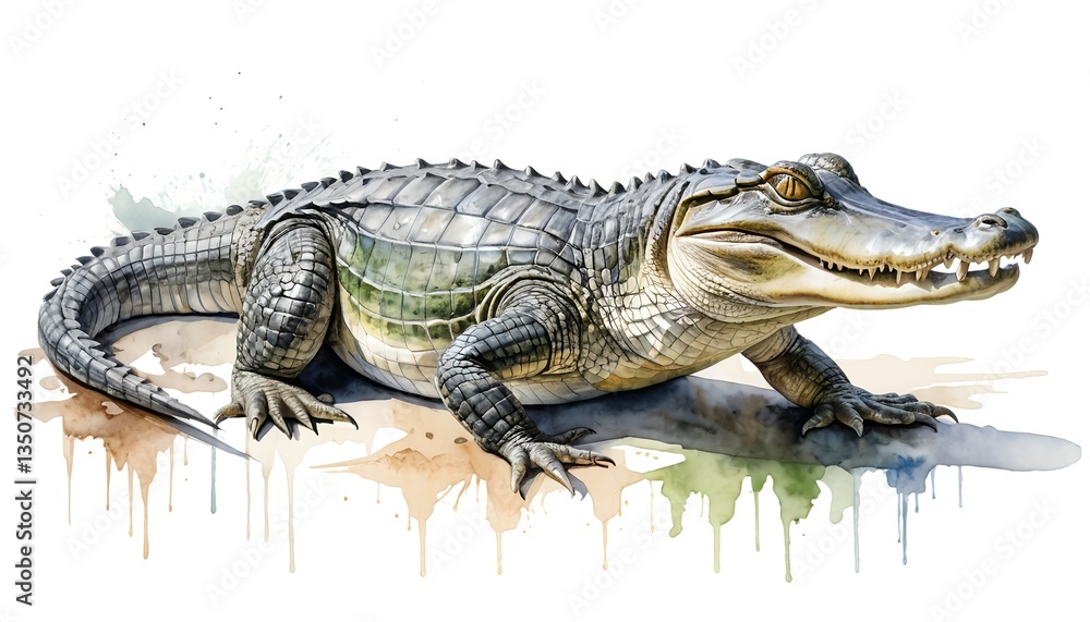 Fototapeta premium Watercolor Alligator