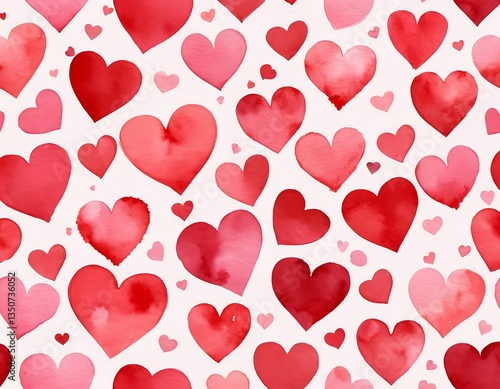 Watercolor Hearts Pattern