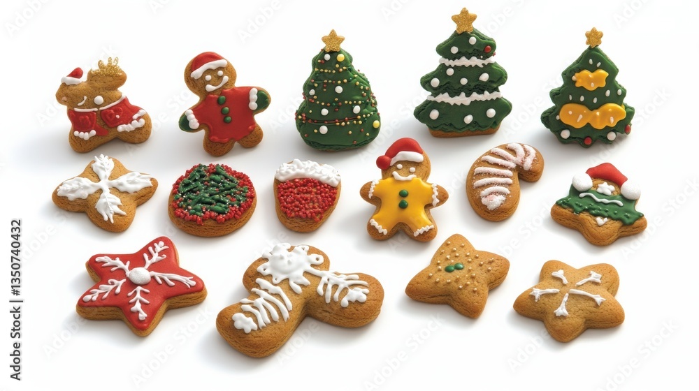 Festive Gingerbread Cookies in Various Shapes Festive Gingerbread Cookies in Various Shapes