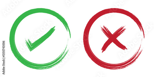 Check mark and Cross mark icon. Check box icon with right and wrong buttons and yes or no checkmark icons. Variety Colorful Design icon. Vector illustration. 