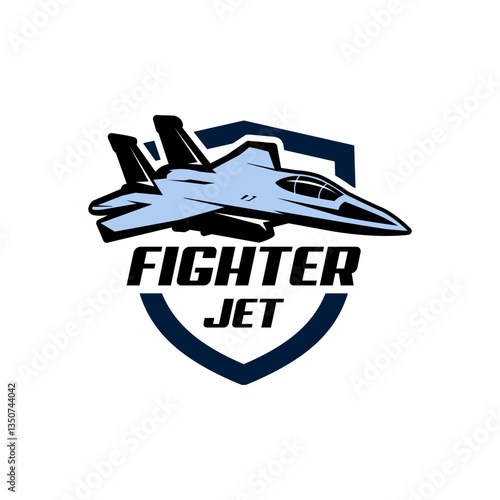 logo fighter jet military aircraft vector design