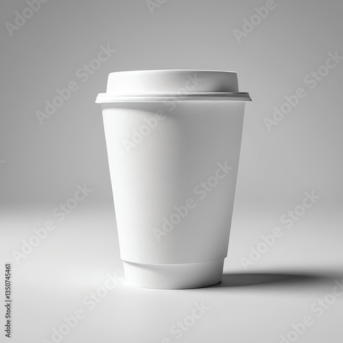 Blank White Disposable Coffee Cup Mockup
