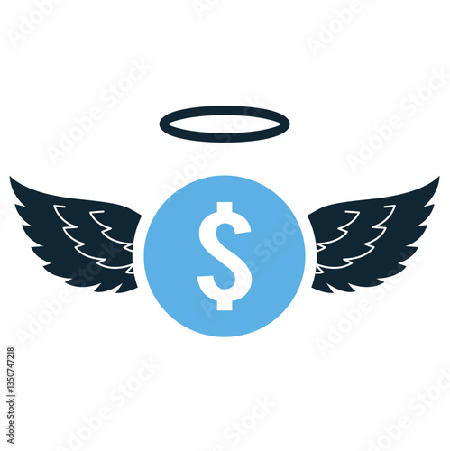 angel investor icon vector representing funding, finance, and startup growth. Ideal for venture capital, business mentorship, and financial backing.
