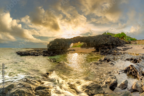 To Vo gate ( The stone gate arch) on Ly Son Island, Quang Ngai Province, Vietnam