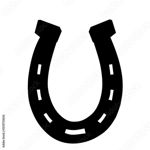 Minimalist horseshoe silhouette illustration, symbolizing luck, protection, and equestrian themes. Perfect for icons, logos, decorations, or good fortune-related designs