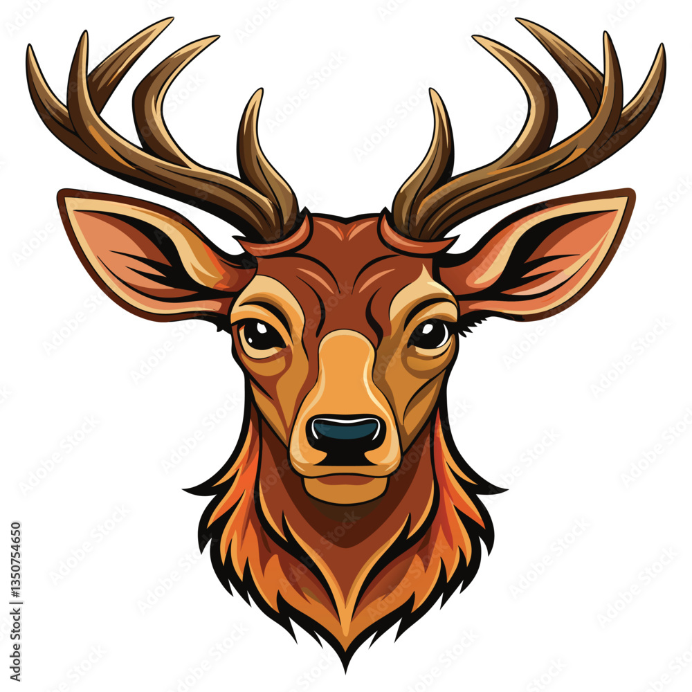 Naklejka premium Majestic Deer Head Vector Available on EPS File