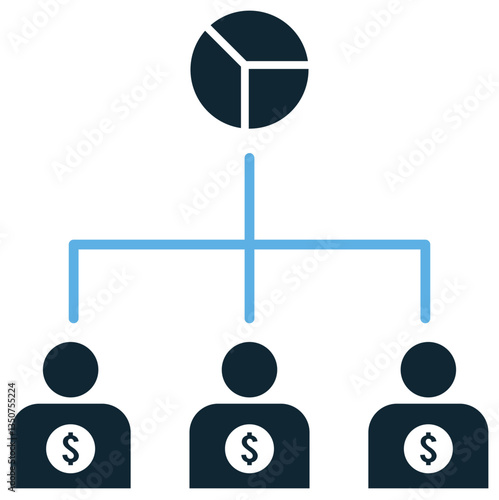 shareholder icon vector representing ownership, investment, and financial control. Ideal for business, corporate structure, and economic growth.