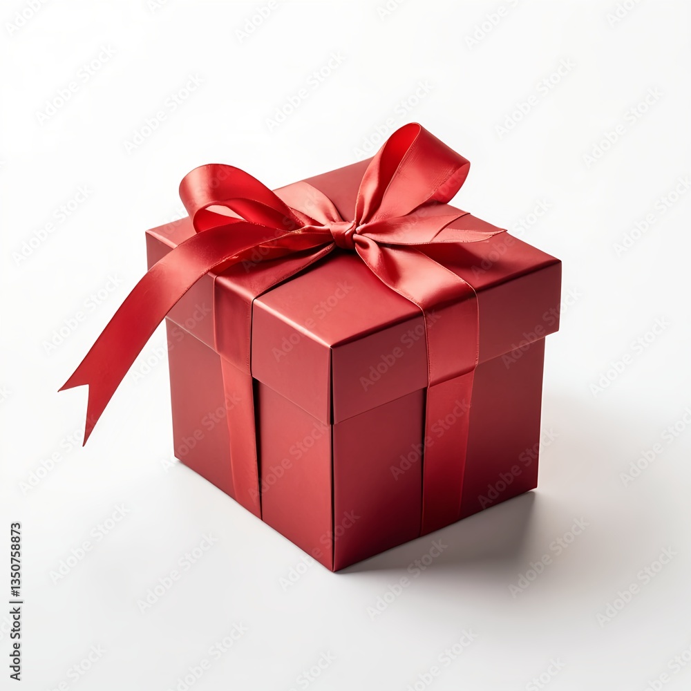 Obraz premium Red Gift Box with Red Ribbon