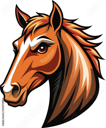 Running Horse Head Vector Available on EPS File