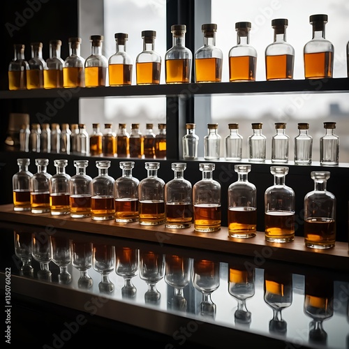 Wallpaper Mural Collection of Amber Liquids in Glass Bottles Torontodigital.ca