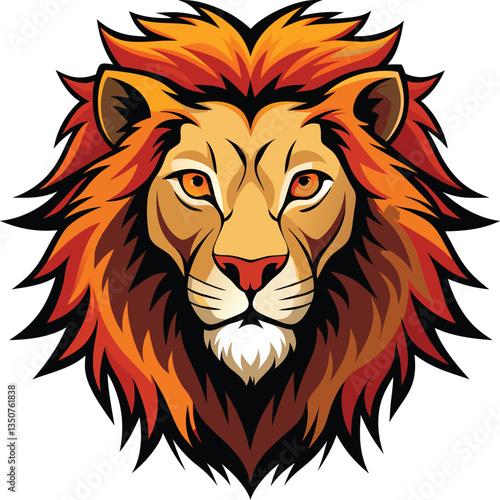Fierce Lion Head Vector Illustration Available on EPS File