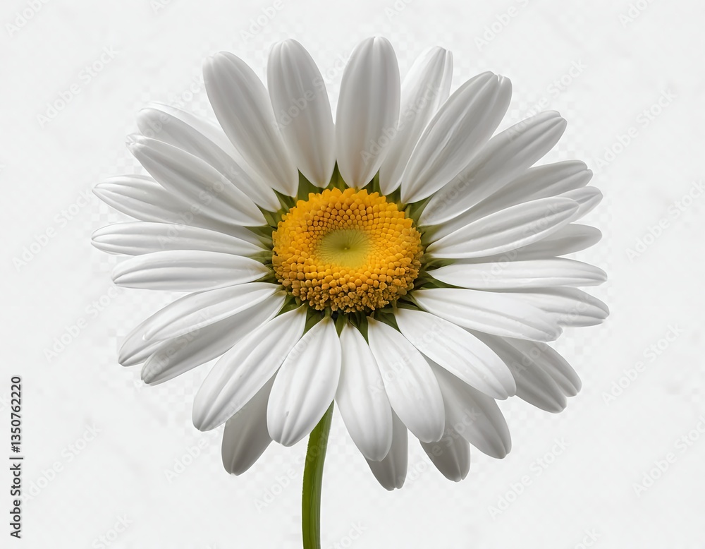 Naklejka premium Single White Daisy Flower on White Background