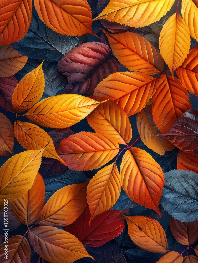 Close up of a leafy tree with many different colored leaves Close up of a leafy tree with many different colored leaves