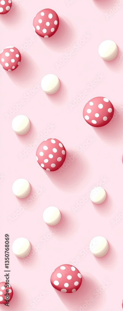 Pink and White Polka Dot Pattern Background Pink and White Polka Dot Pattern Background