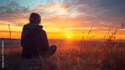 A person watching the sunrise alone, feeling grateful for a new day, --ar 16:9 --v 6.1 Job ID: db182413-a5a4-4215-afcb-71ea9bff431e