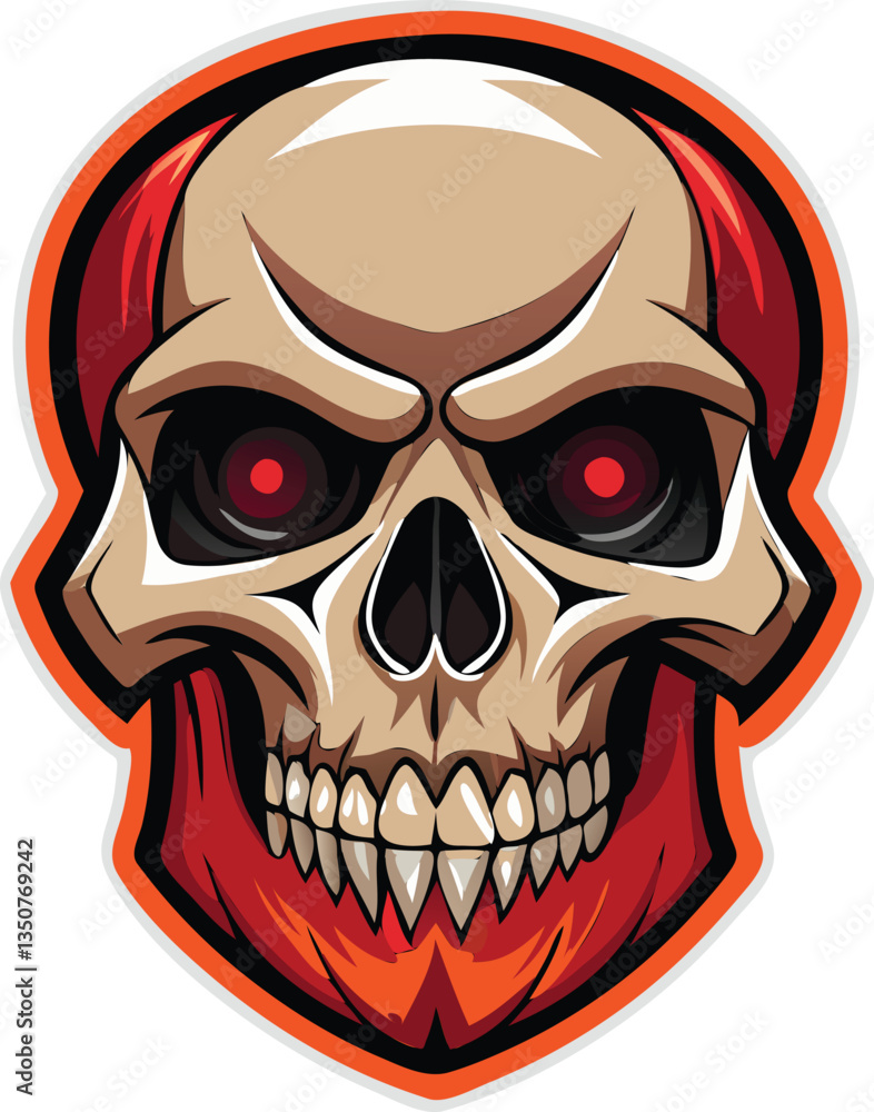 Fototapeta premium Realistic Skull Front View – Available on EPS File