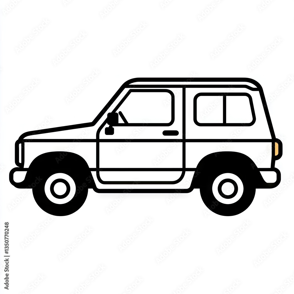 A simple, stylized illustration of a side view of a compact SUV. A simple, stylized illustration of a side view of a compact SUV.