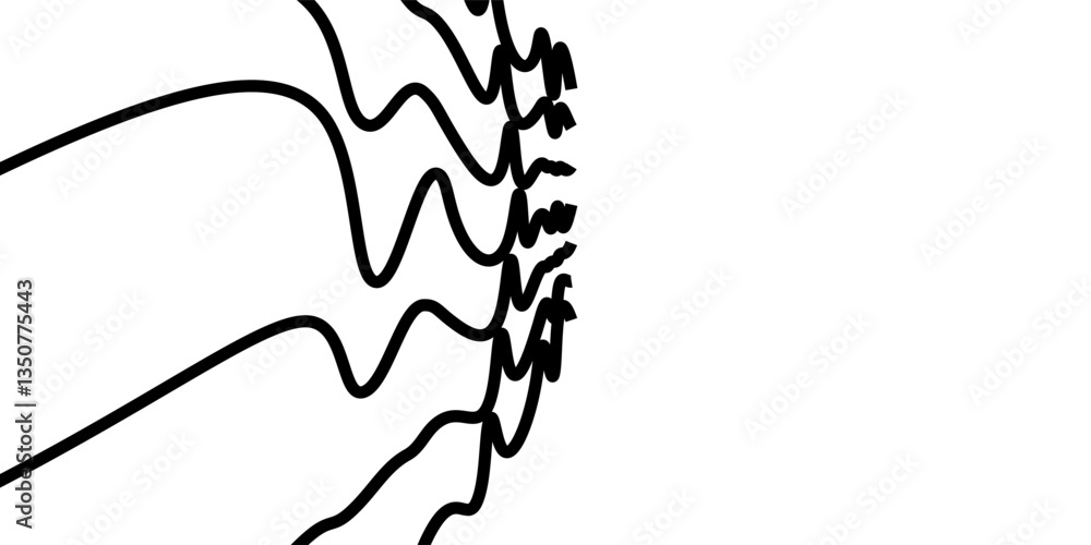 Fototapeta premium Abstract perspective line wave stripes with 3d dimensional effect.