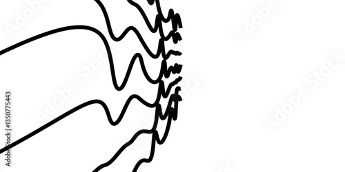 Abstract perspective line wave stripes with 3d dimensional effect.