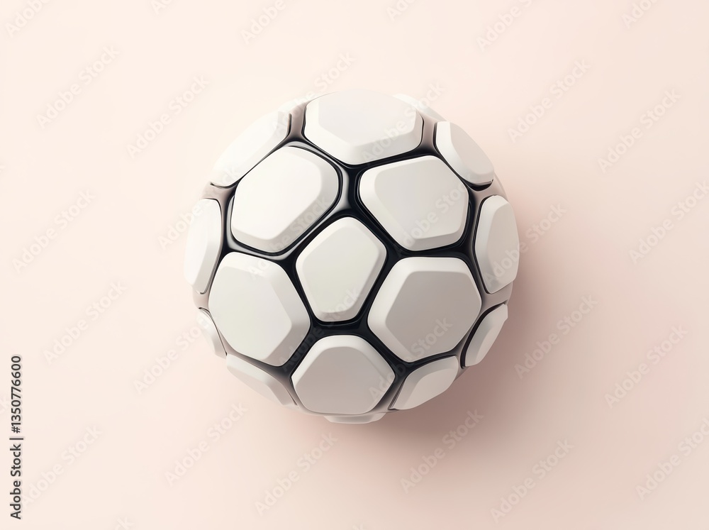 Obraz premium Minimal Soccer Ball on Pink, Sports Object Close-Up