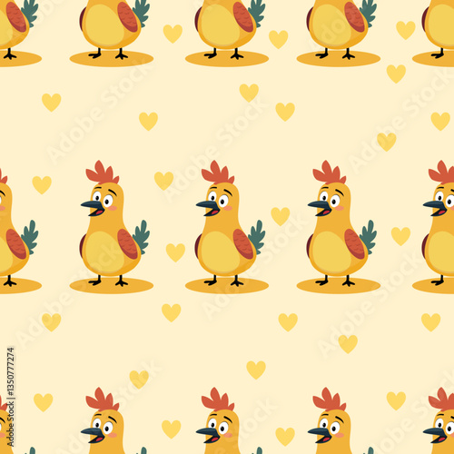 Cute animals seamless pattern background. Cute animals illustration. Animals background. Perfect for fabrics, print, textile, wallpaper, and decor