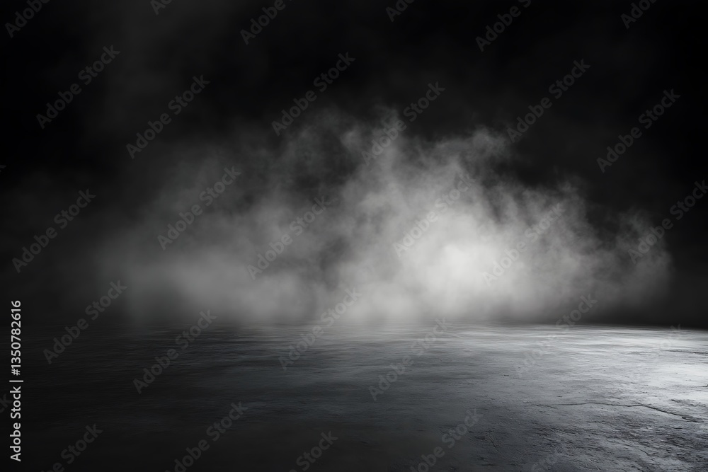 Fototapeta premium Dramatic dark background with fog and clouds