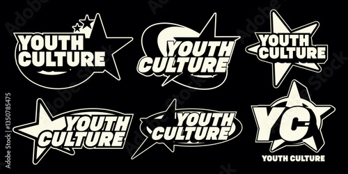 Y2K streetwear youth culture style concept vector graphic tee design templates ideas