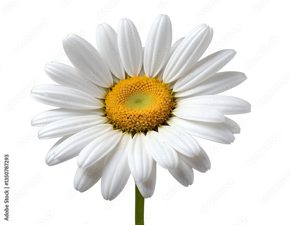 Fototapeta premium Single White Daisy Flower Isolated on White Background