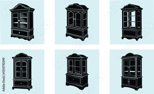 Display Cabinet silhouette vector